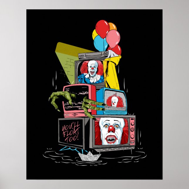Klassischer Pennywise-TV-Stack - Sie werden auch s Poster (Vorne)