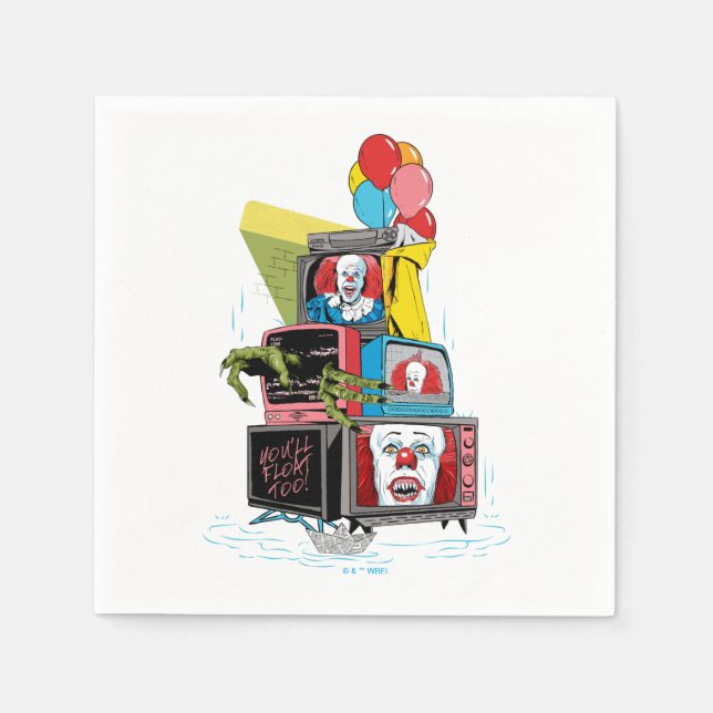 Klassischer Pennywise-TV-Stack - Sie werden auch s Serviette (Vorderseite)