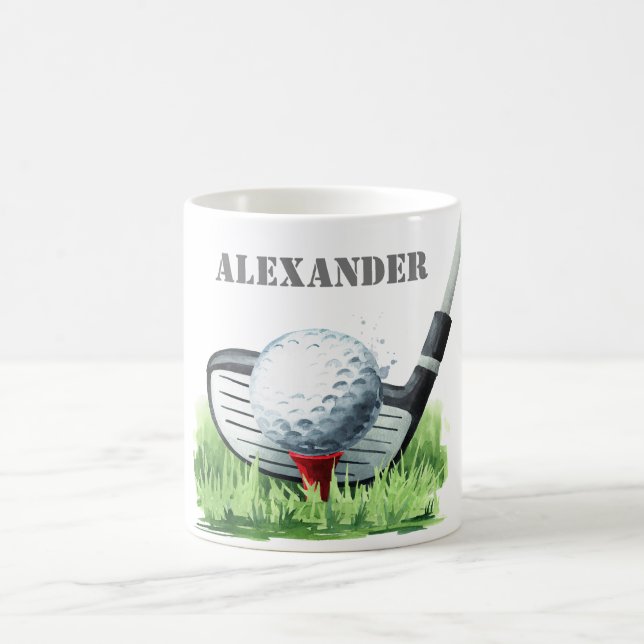 Klassischer Personalisierter Golf Kaffeetasse (Mittel)