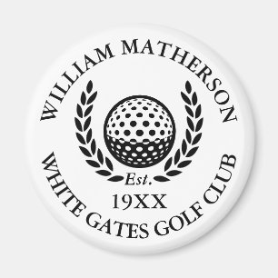 Klassischer personalisierter Golfclub-Name Magnet