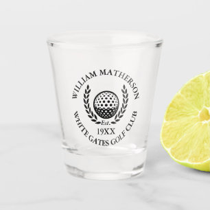 Klassischer personalisierter Golfclub-Name Schnapsglas