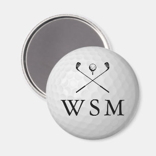 Klassischer personalisierter Monogramm-Golfball Magnet