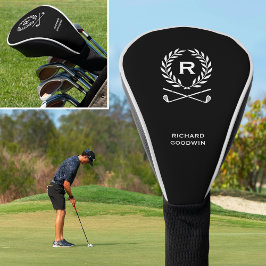 Klassischer Personalisierter Monogramm-Name Schwar Golf Headcover