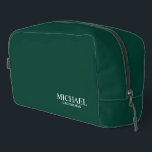 Klassischer Personalisierter Trauzeuge Waschbeutel<br><div class="desc">Klassische Geschenke für Personalisierten Trauzeuge mit dem Namen und dem Titel des personalisierten Trauzeugen im Stil der klassischen Serifen auf smaragdgrünem Hintergrund. Auch perfekt für Trauzeuge,  Vater der Braut und mehr.</div>