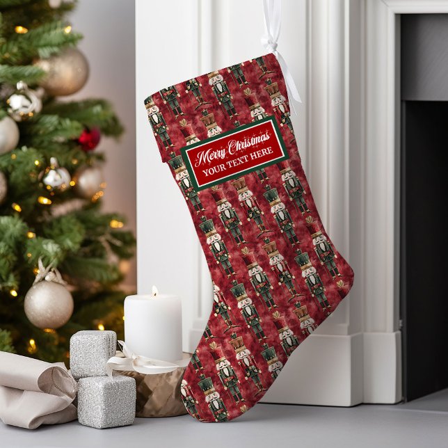 Klassischer Personalisierter Weihnachtsweih Strump Großer Weihnachtsstrumpf (Unique Watercolor Christmas Stocking Personalized Gift)