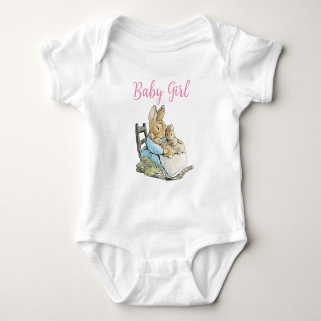 Klassischer Peter der Rabbit Twins Personalisierte Baby Strampler (Vorderseite)