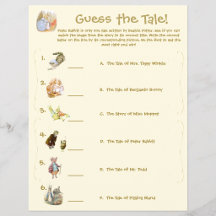 Klassischer Peter Hase Baby Shower Spiel Flyer