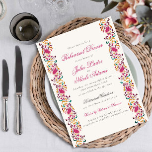 Klassischer Pfau-Schwan-Blumenrahmen Probedinner Einladung