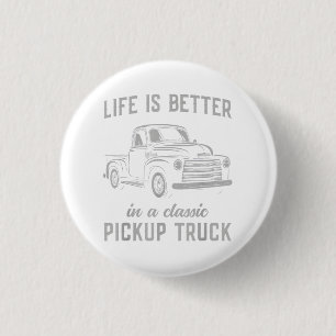 Klassischer Pickup-Truck-Typ Vintage Button