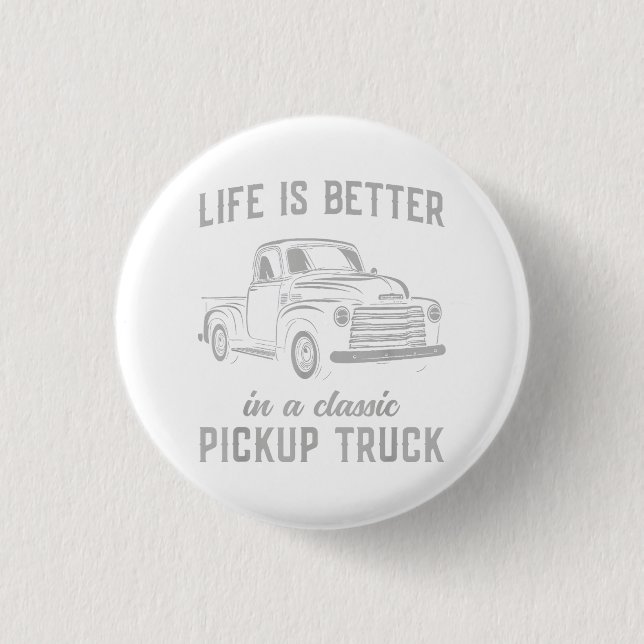 Klassischer Pickup-Truck-Typ Vintage Button (Vorderseite)