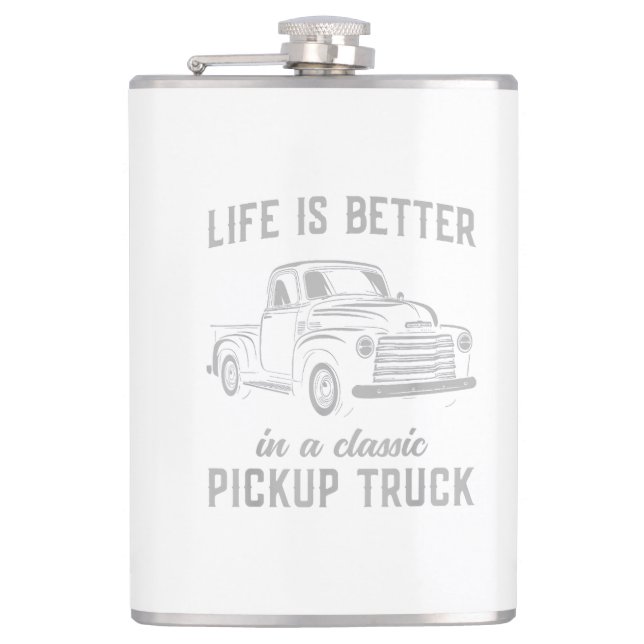 Klassischer Pickup-Truck-Typ Vintage Flachmann (Vorderseite)