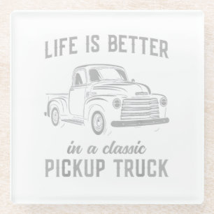 Klassischer Pickup-Truck-Typ Vintage Glasuntersetzer