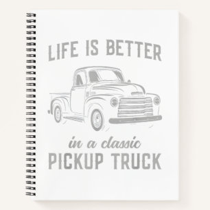 Klassischer Pickup-Truck-Typ Vintage Notizbuch