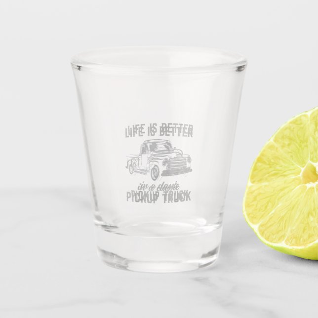 Klassischer Pickup-Truck-Typ Vintage Schnapsglas (Vorderseite)