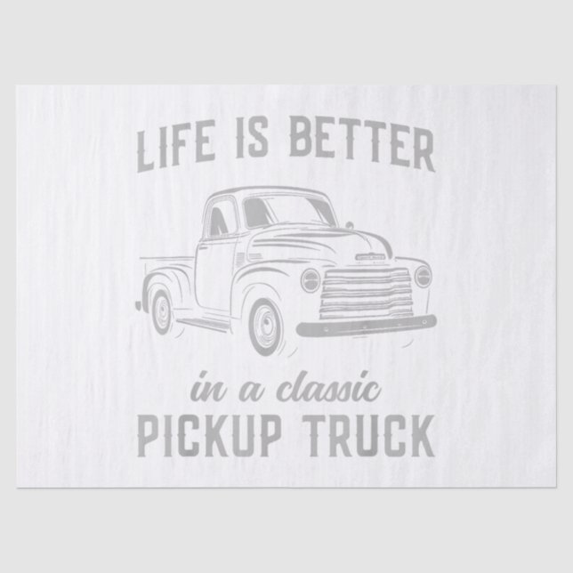 Klassischer Pickup-Truck-Typ Vintage Seidenpapier (Vorderseite)