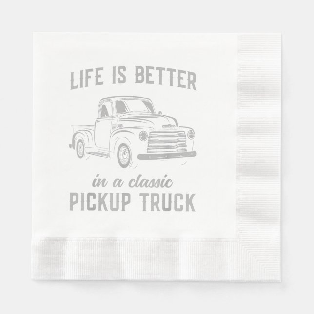 Klassischer Pickup-Truck-Typ Vintage Serviette (Vorderseite)