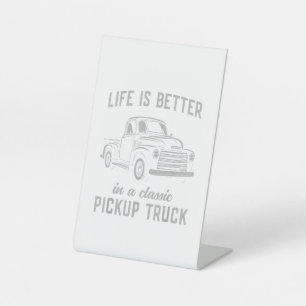 Klassischer Pickup-Truck-Typ Vintage Sockelschild