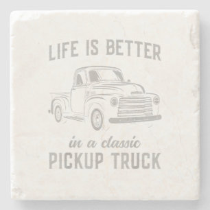 Klassischer Pickup-Truck-Typ Vintage Steinuntersetzer