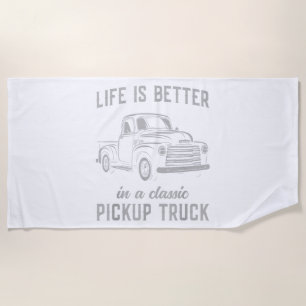 Klassischer Pickup-Truck-Typ Vintage Strandtuch