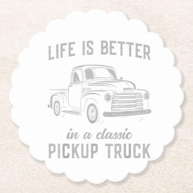 Klassischer Pickup-Truck-Typ Vintage Untersetzer (Vorderseite)