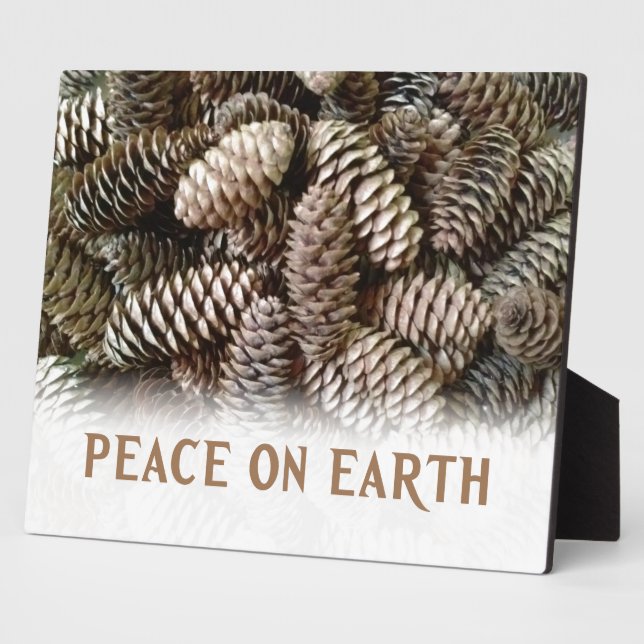 Klassischer Pine Cone Weltfrieden Fotoplatte (Seite)