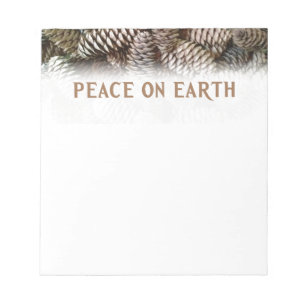 Klassischer Pine Cone Weltfrieden Notizblock