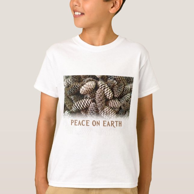 Klassischer Pine Cone Weltfrieden T-Shirt (Vorderseite)