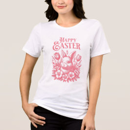 Klassischer Pink Happy Ostersonne Tri-Blend Shirt