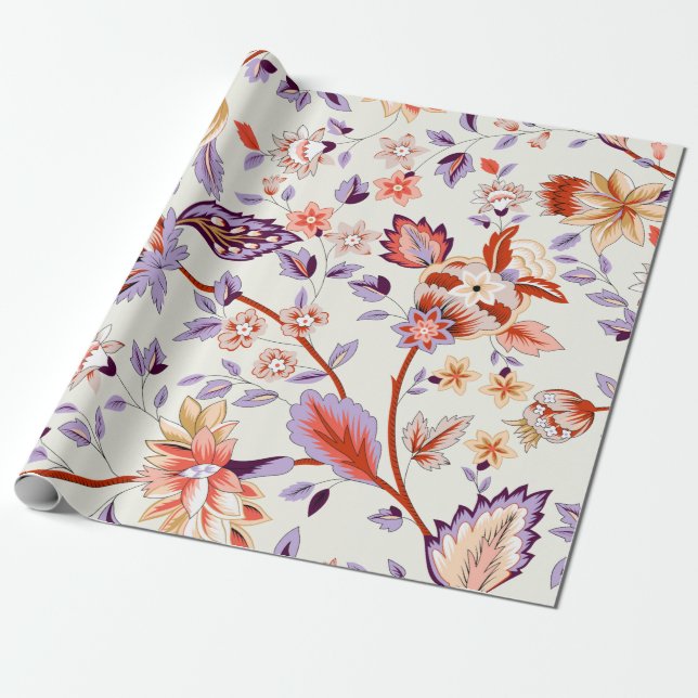 Klassischer Pisley und feine Spitzen-Muster, Perse Geschenkpapier (Ungerollt)