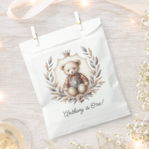 Klassischer Preppy-Teddybär zum ersten Geburtstag Geschenktütchen