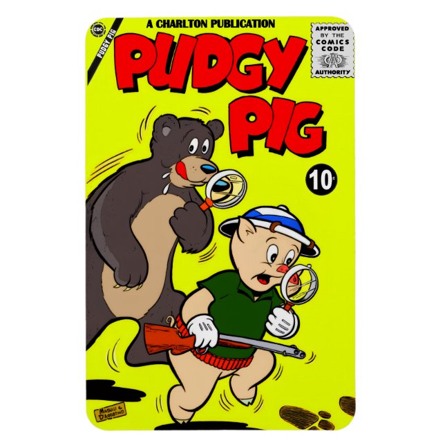 Klassischer PUDGY PIG Comic-Magnet Magnet (Vertikal)