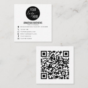 Klassischer QR-Code für Berufliche Unternehmen Quadratische Visitenkarte