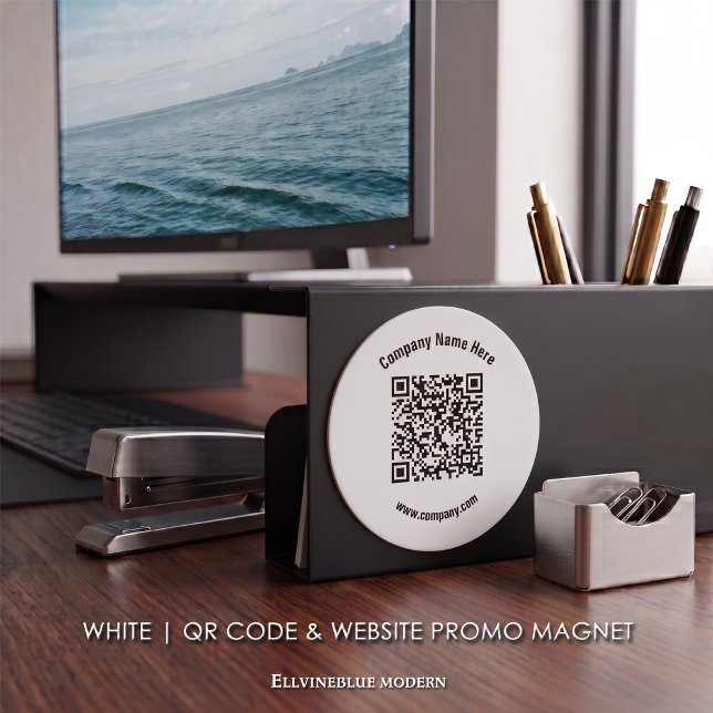 Klassischer QR-Code für "White Promotion Business  Magnet (White Magnet | A polished layout created to showcase your QR Code, Name, & Website.)