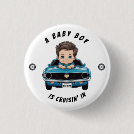 Klassischer Race Car Baby Boy Cruisin' in Dusche Button