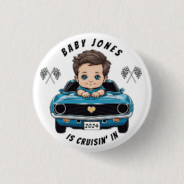 Klassischer Race Car Baby Boy Cruisin' in Dusche Button