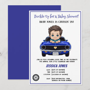 Klassischer Race Car Baby Boy Cruisin' in Dusche Einladung