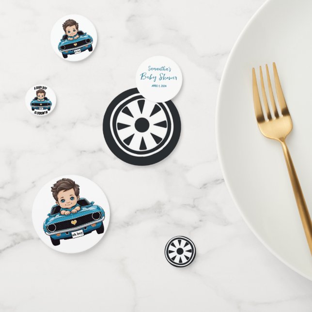 Klassischer Race Car Baby Boy Cruisin' in Dusche Konfetti (Gruppe)