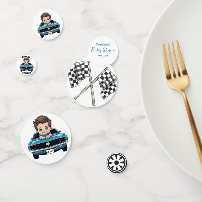 Klassischer Race Car Baby Boy Cruisin' in Dusche Konfetti (Gruppe)