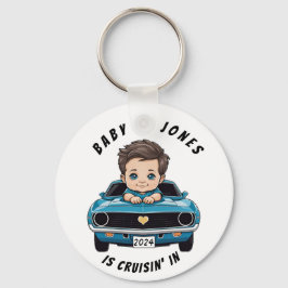 Klassischer Race Car Baby Boy Cruisin' in Dusche Schlüsselanhänger