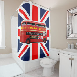Klassischer Red London Bus Duwer Vorhang