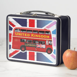 Klassischer Red London Doppeldecker Bus Metall Brotdose