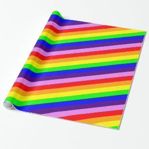 Klassischer Regenbogen Stripes helles mutiges Geschenkpapier