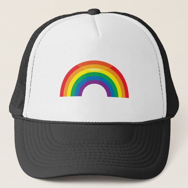 Klassischer Regenbogen Truckerkappe (Vorderseite)