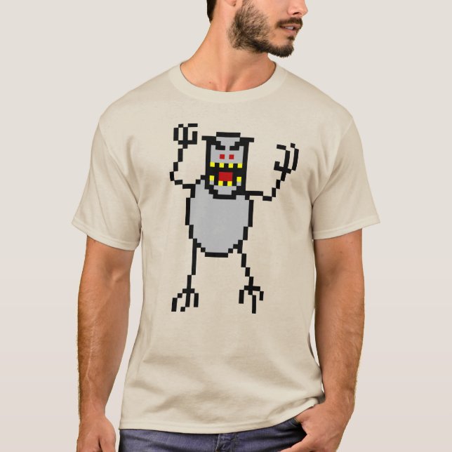 Klassischer Retro 8-Bitski geben Yeti frei T-Shirt (Vorderseite)