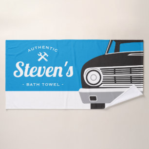 Klassischer Retro-Auto Benutzerdefinierter Name Badehandtuch