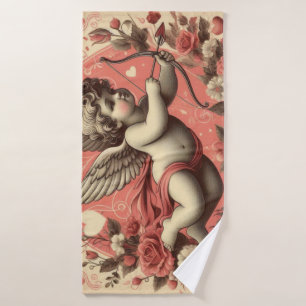 Klassischer/Retro-Cupid Valentinstag Badehandtuch