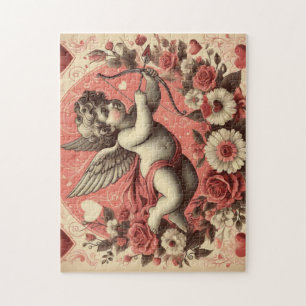 Klassischer/Retro-Cupid zum Valentinstag Puzzle