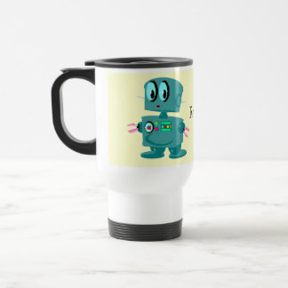 Klassischer Retro grüner Roboter Reisebecher