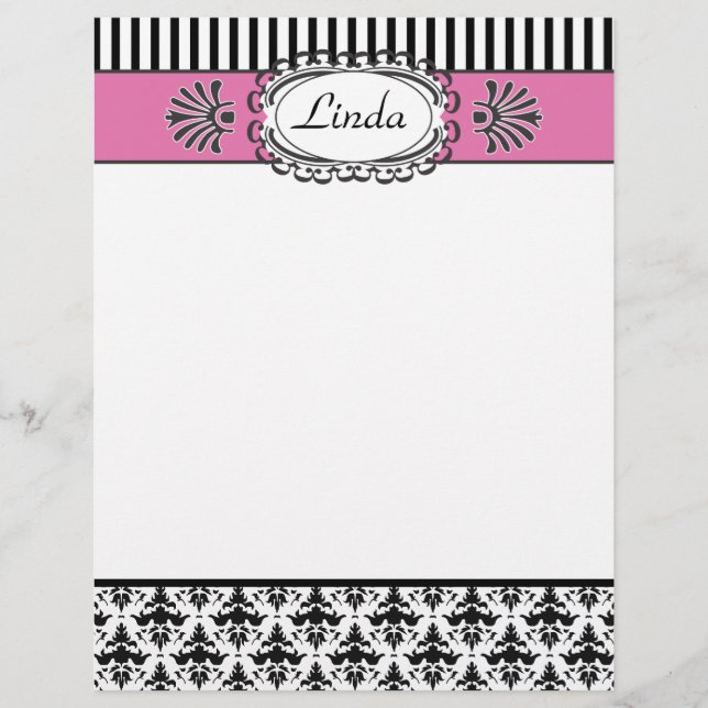 Klassischer Retro Hot Pink und Black Paris Chic (Vorderseite)