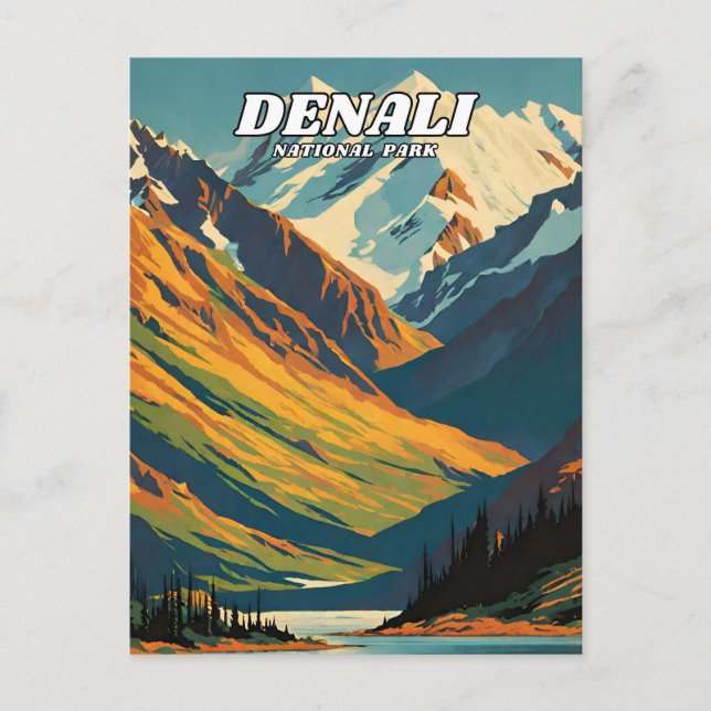 Klassischer Retro-Klassiker des Nationalparks Dena Postkarte (Vorderseite)